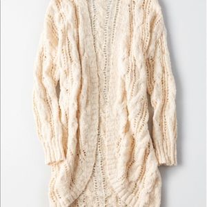 American Eagle Slouchy Pointelle Cocoon Cardigan